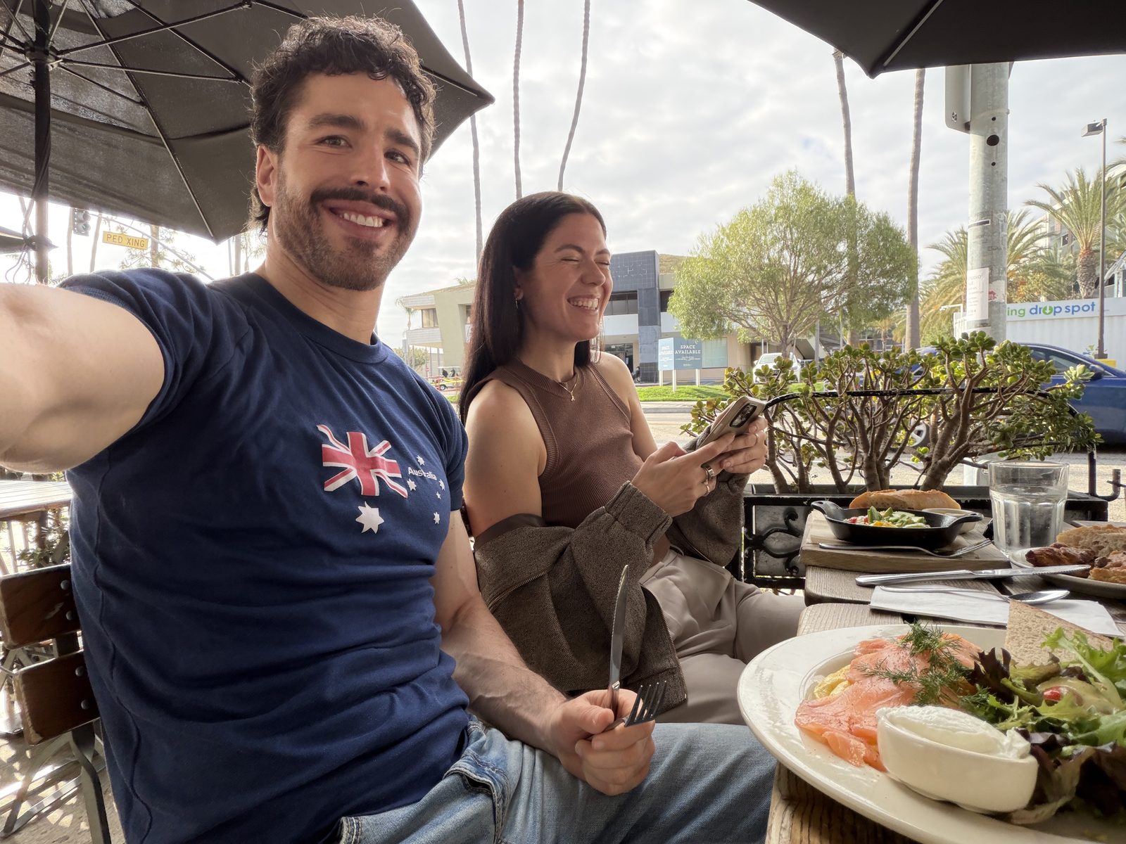 Laughing at brunch