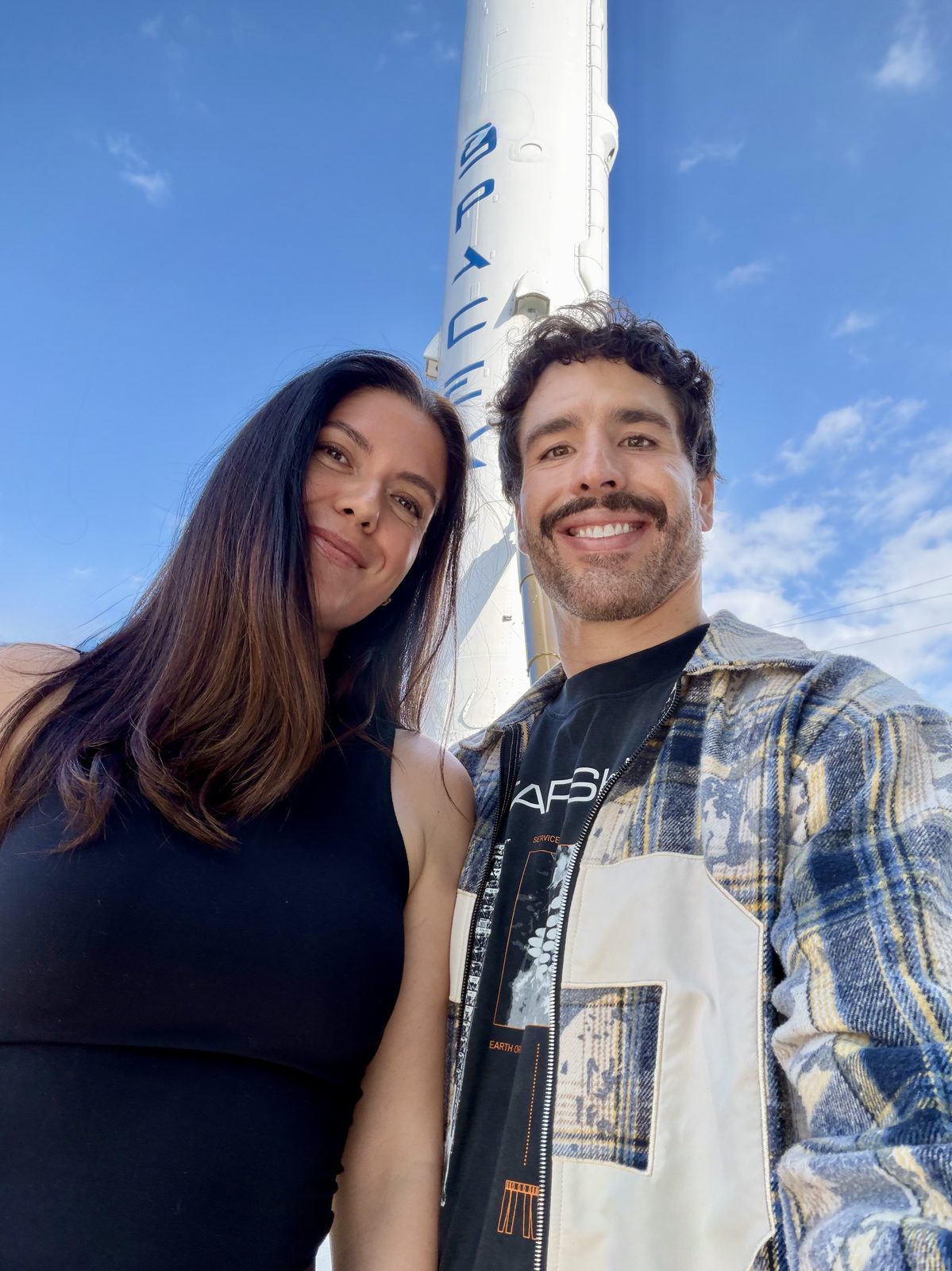 In front of a rocket